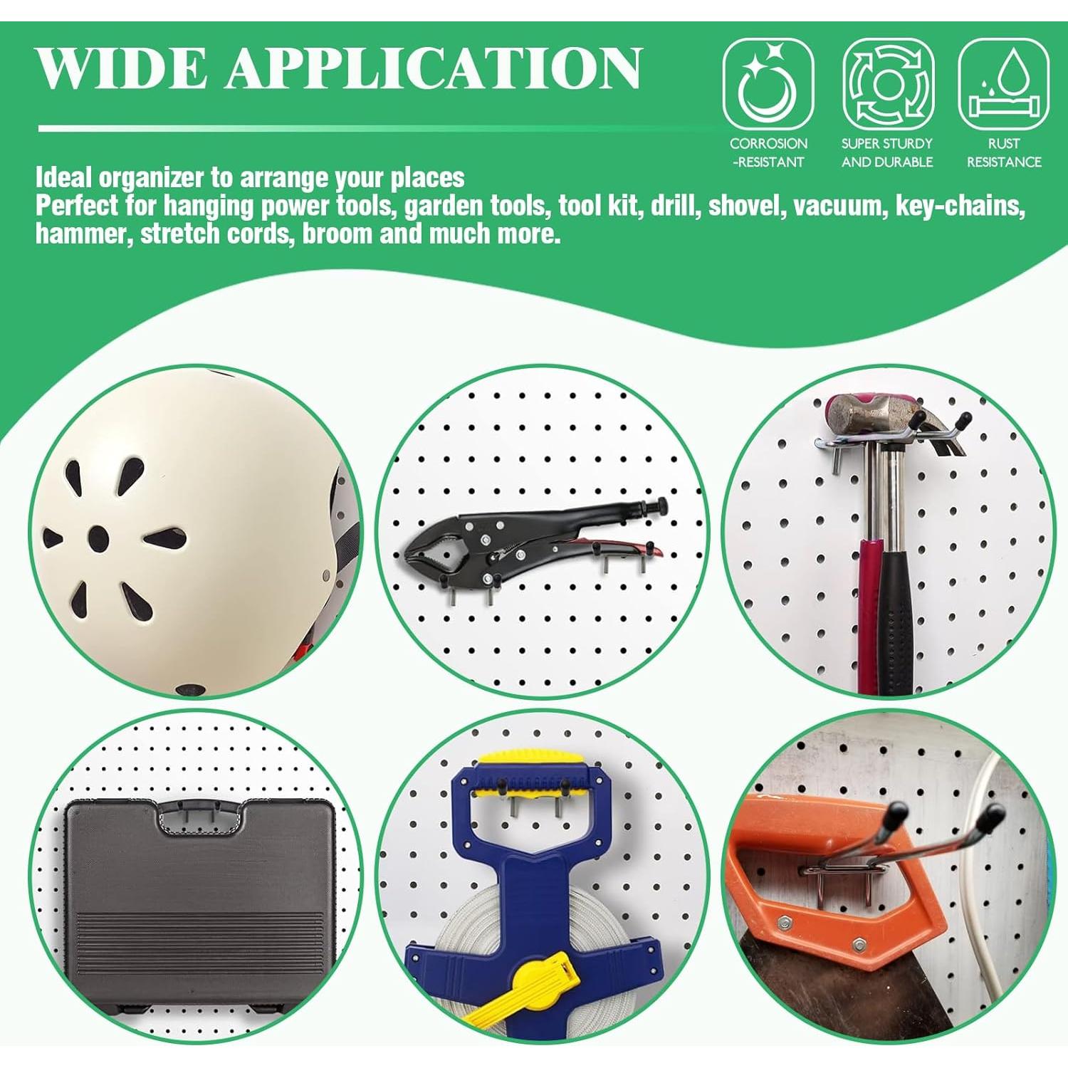 30 Ganchos Doble Brazo Yauhar 12cm Metal Resistente Garaje