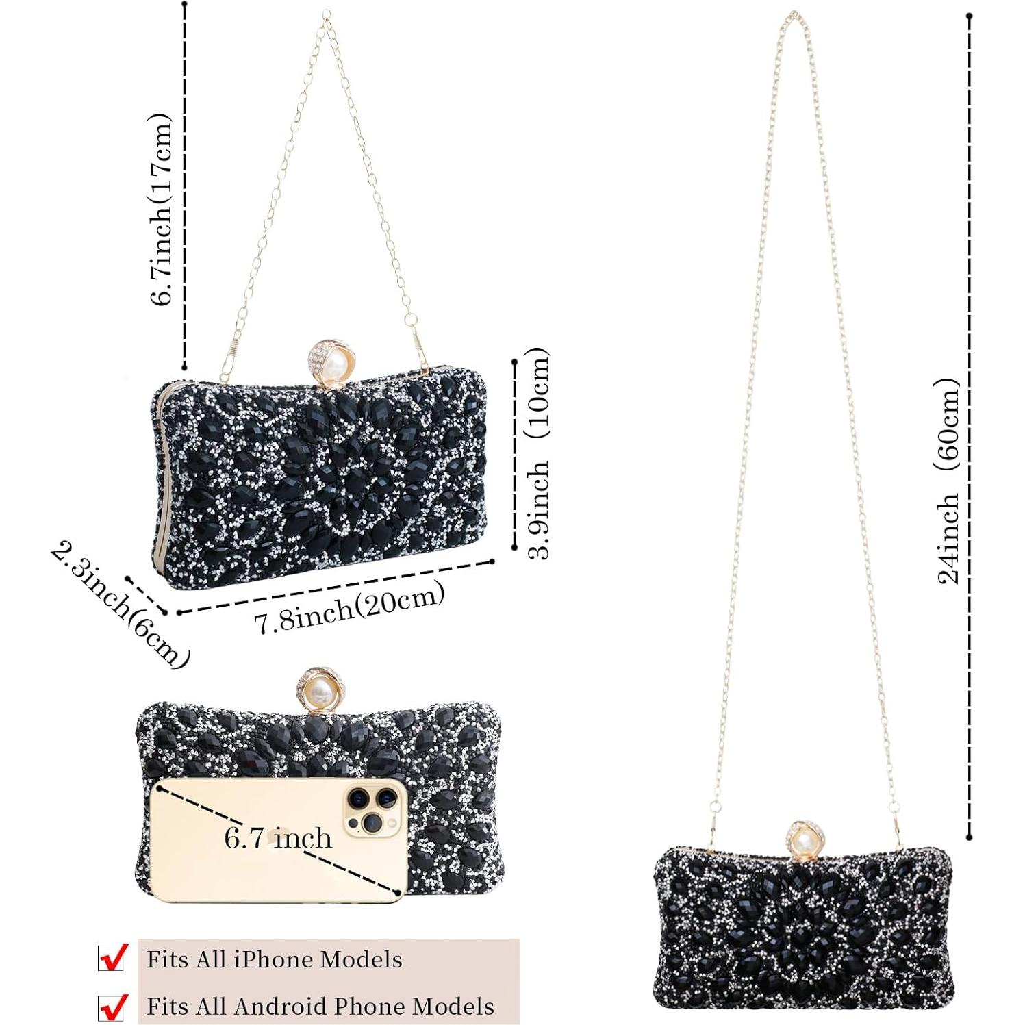 Bolso de Noche Brillante YAPAIOU para Mujeres con Rhinestones