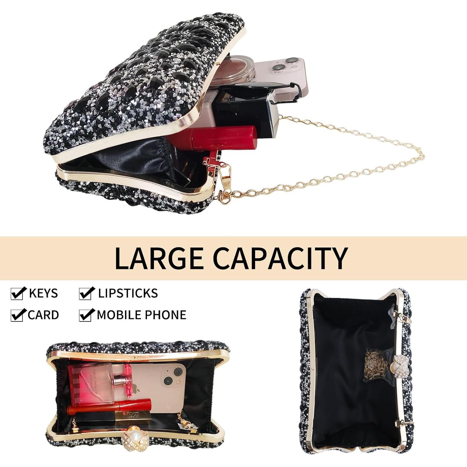 Bolso de Noche Brillante YAPAIOU para Mujeres con Rhinestones