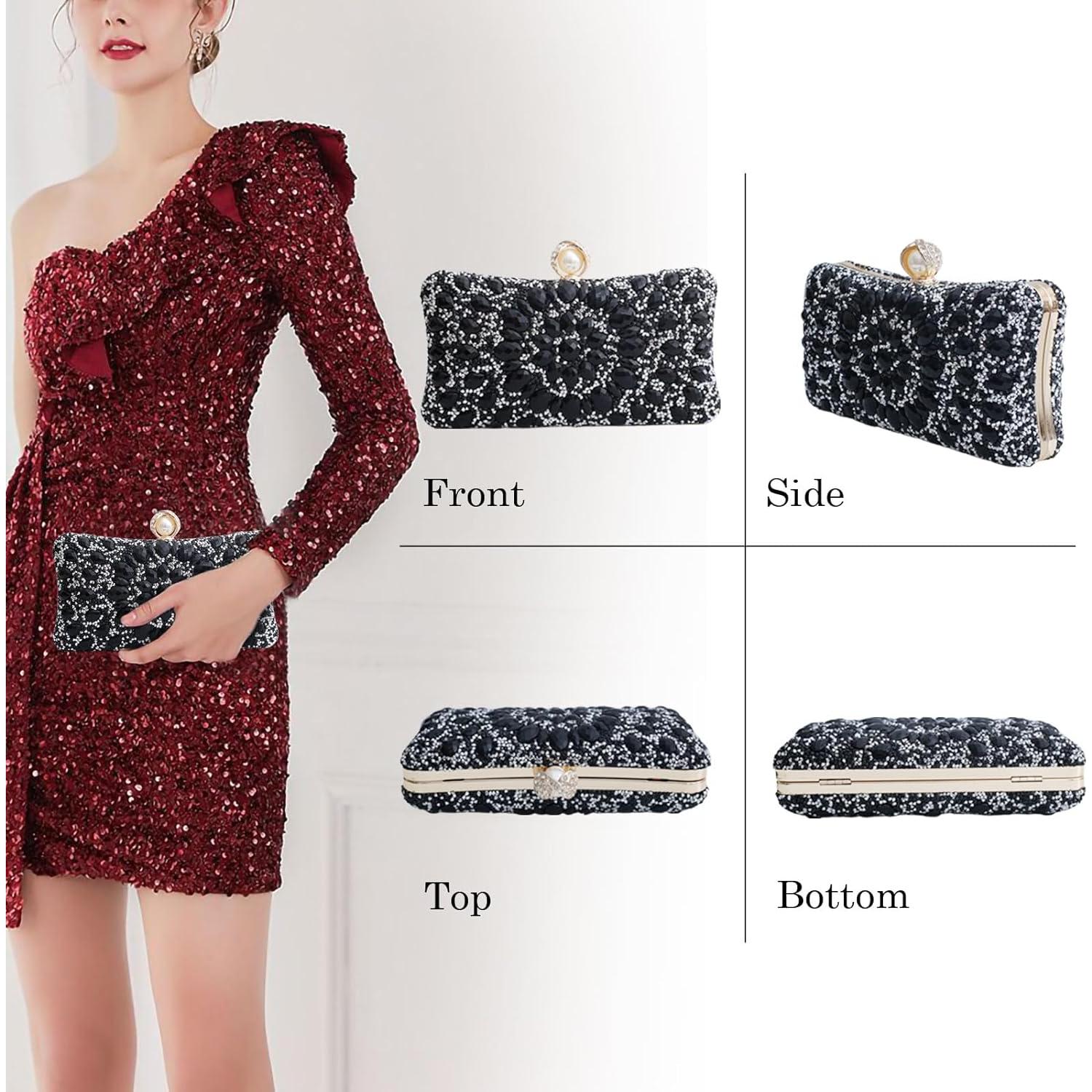 Bolso de Noche Brillante YAPAIOU para Mujeres con Rhinestones