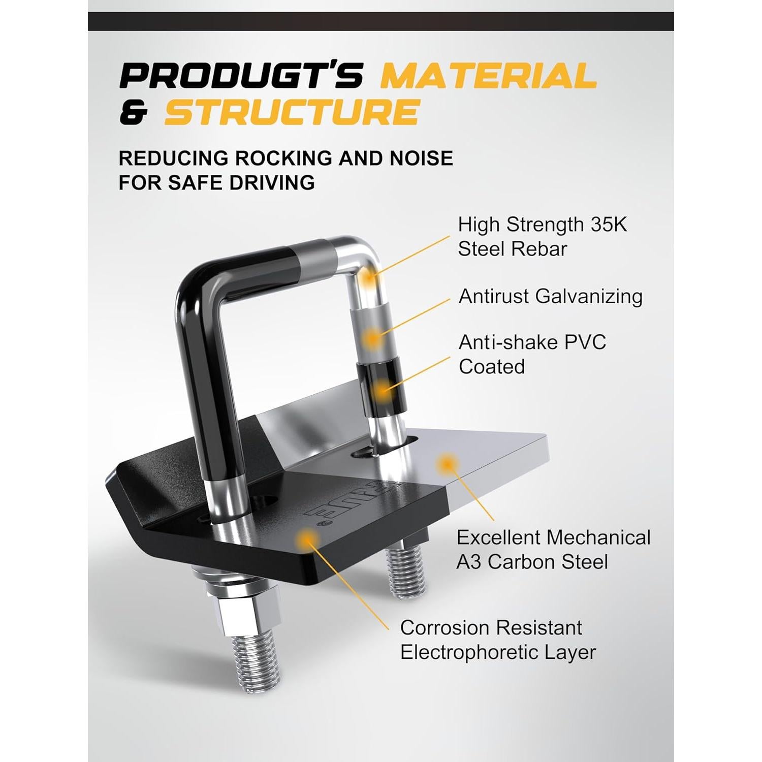 Apretador de Enganche Antivibración RETRUE 2" Negro