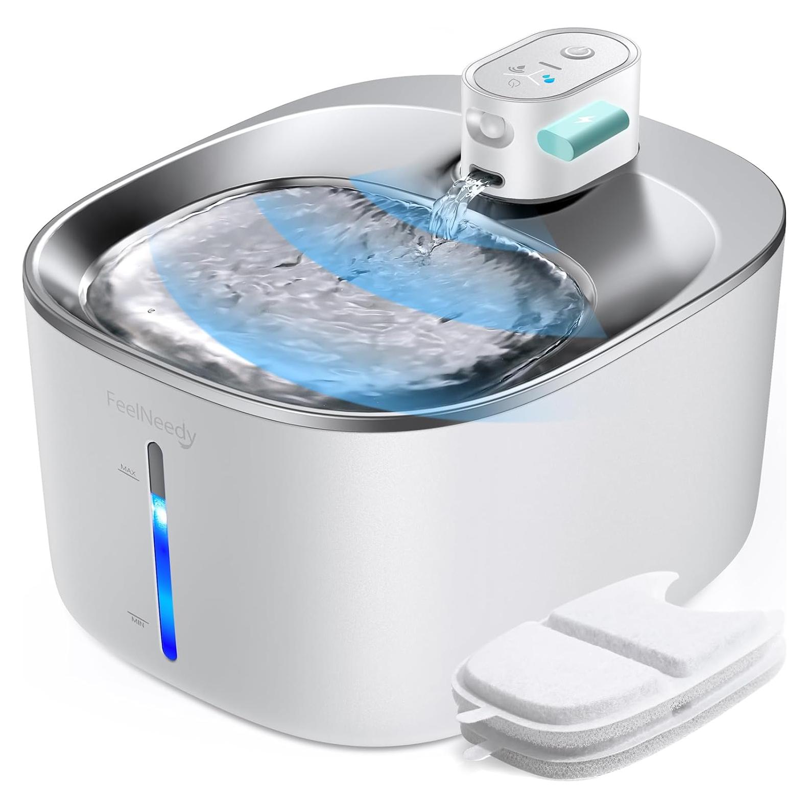 Fuente de Agua Inalámbrica para Gatos FeelNeedy 4L Silenciosa