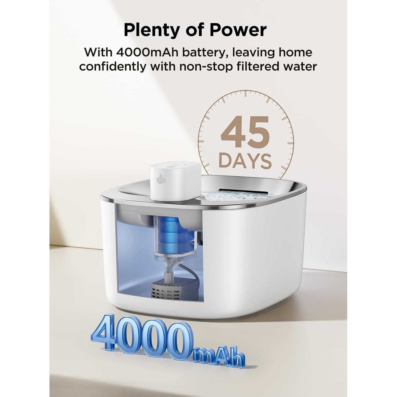 Fuente de Agua Inalámbrica para Gatos FeelNeedy 4L Silenciosa