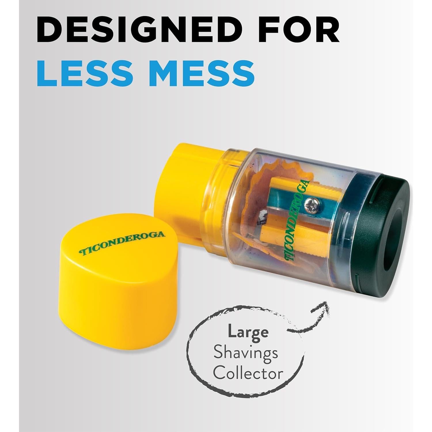 Sacapuntas y Borrador Ticonderoga Duo 2 en 1 Amarillo 6 Piezas