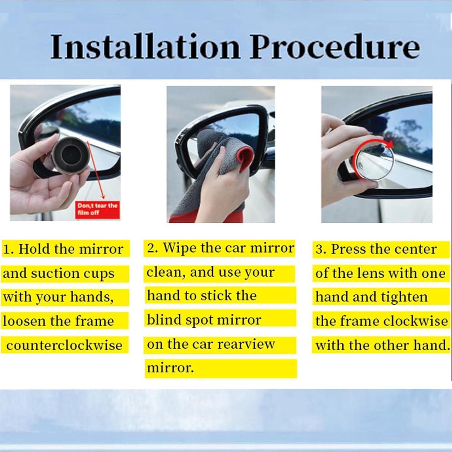 Espejos Convexos de Punto Ciego Z-oneMart 2 Pcs 5.58 cm