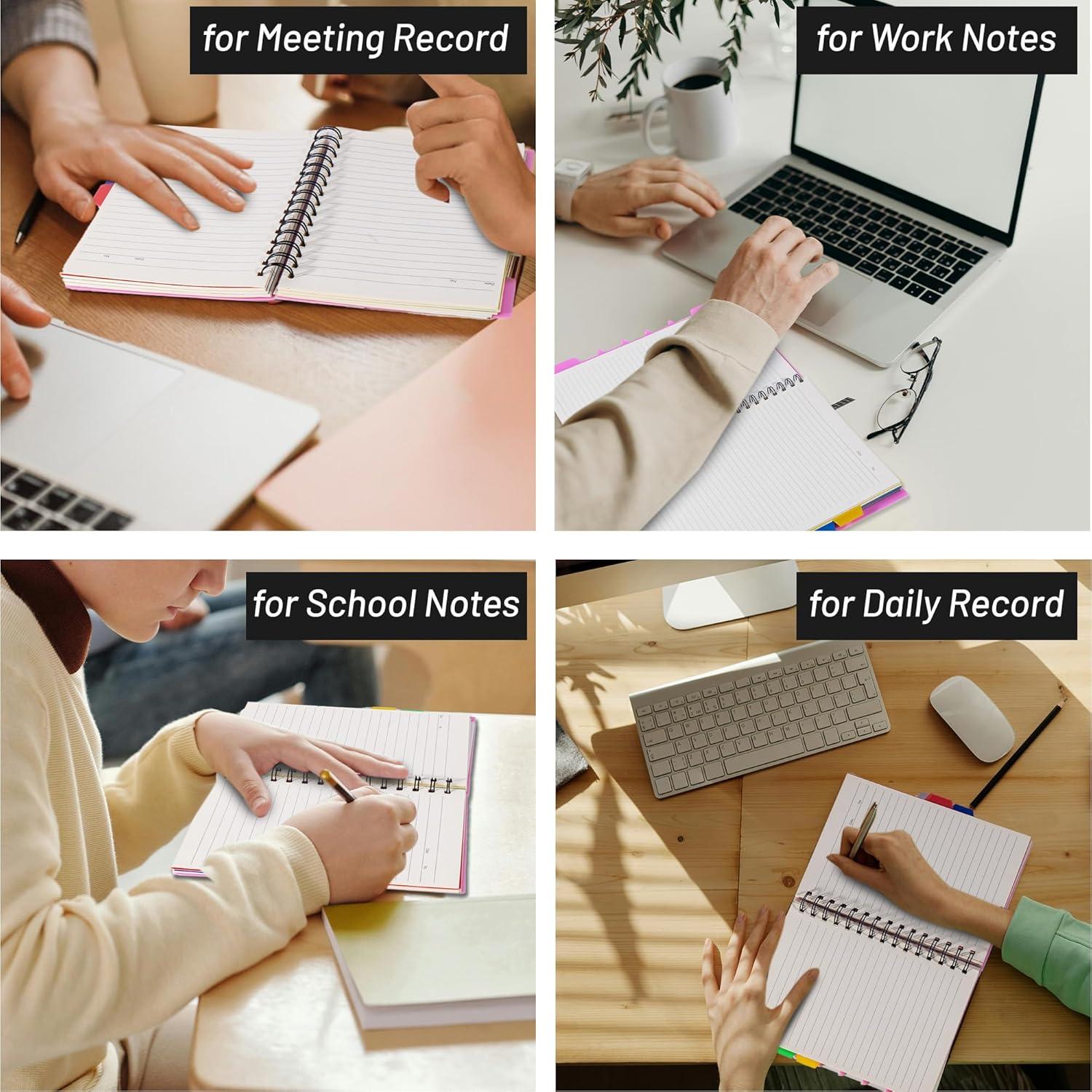 Cuaderno Espiralado CAGIE A4 5 Materias Negro 220 Páginas