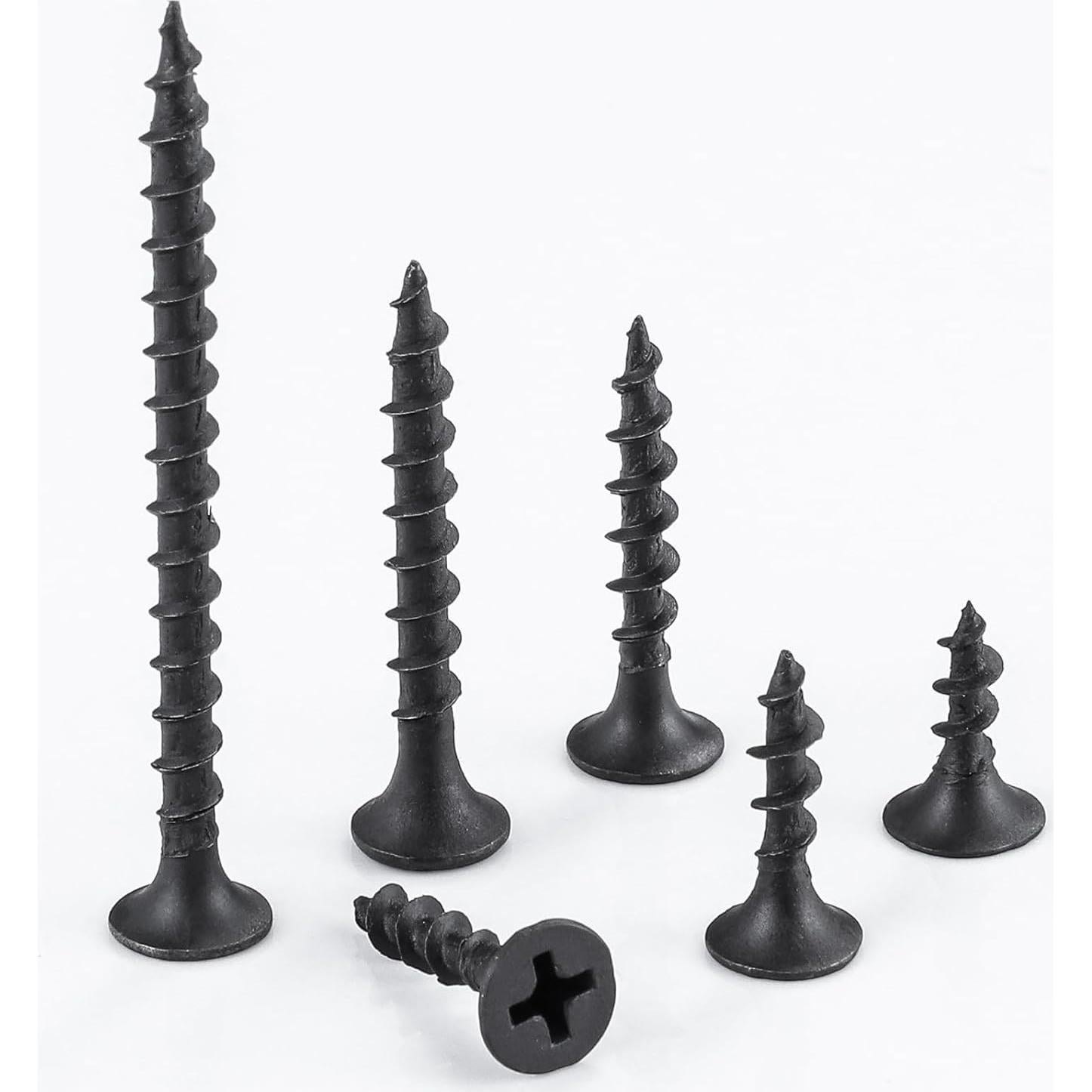 Tornillos para paneles de yeso Wensilon #6 x 25.4mm negros 313 pcs