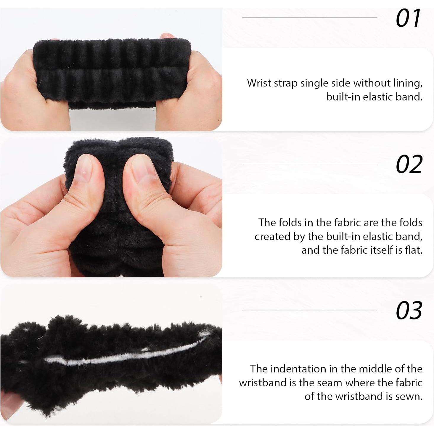 Conjunto de 6 Diademas y Muñequera Negra Casoty - Spa y Maquillaje