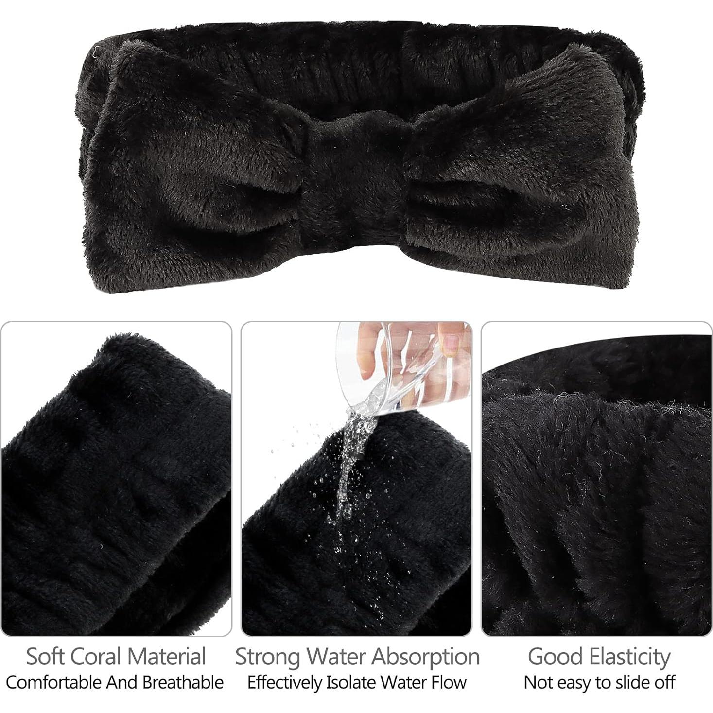 Conjunto de 6 Diademas y Muñequera Negra Casoty - Spa y Maquillaje