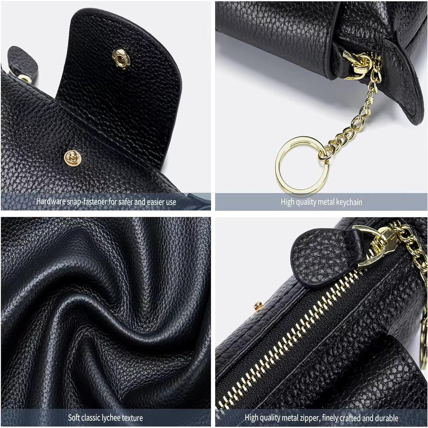 Monedero de Cuero para Mujeres Fuerxy US-Bag-02 Negro