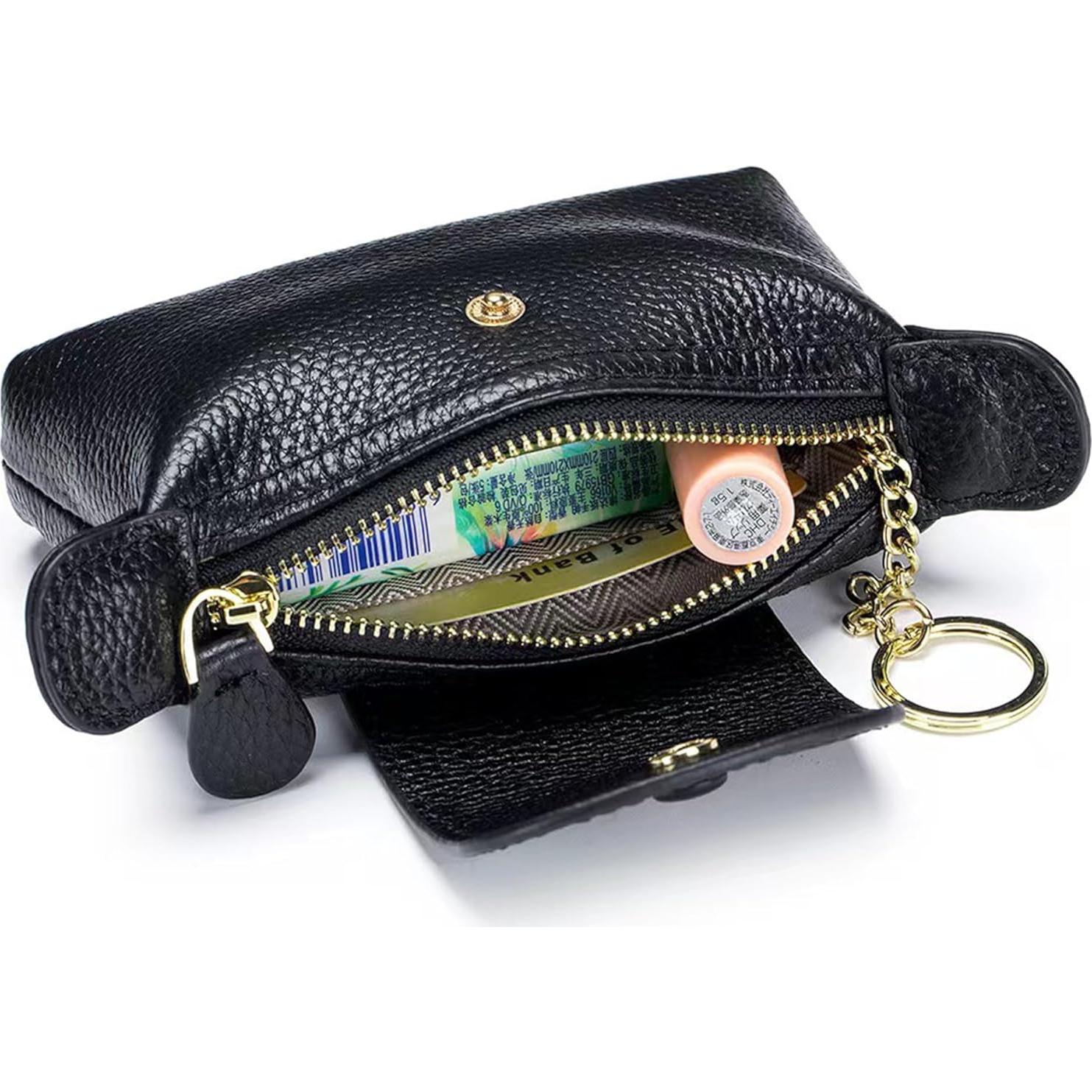 Monedero de Cuero para Mujeres Fuerxy US-Bag-02 Negro