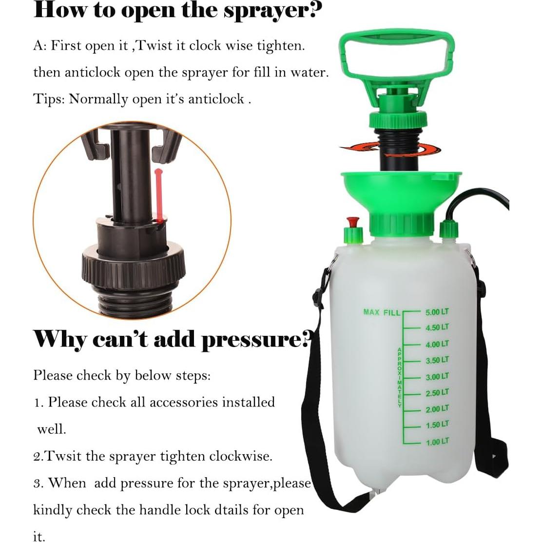 Pulverizador de Jardín STARTONECO 5L con Correa Ajustable