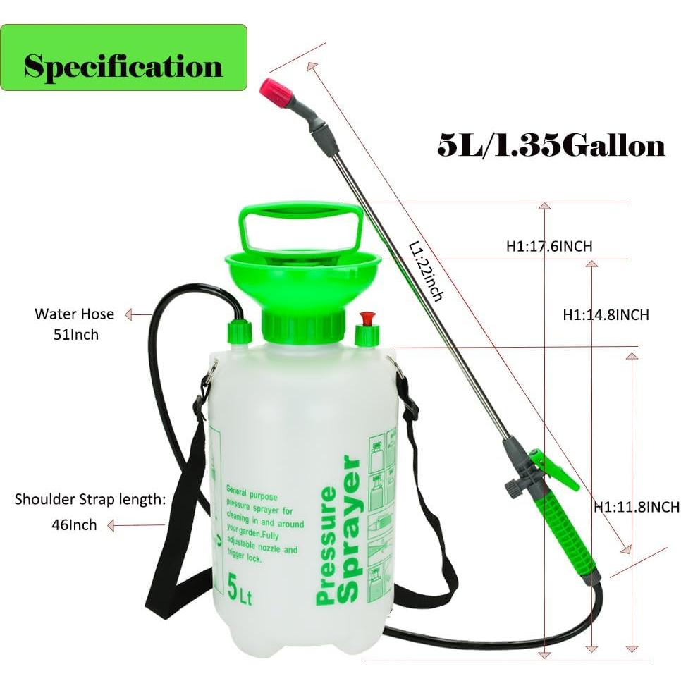 Pulverizador de Jardín STARTONECO 5L con Correa Ajustable