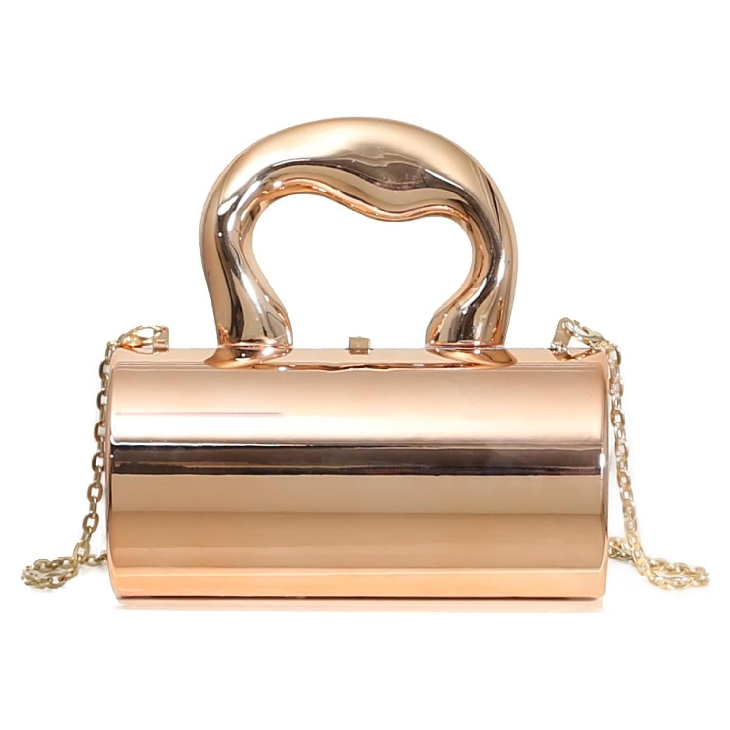 Bolso de Noche Dorado Acrílico BagHeiyy 17.8x9x27.9cm