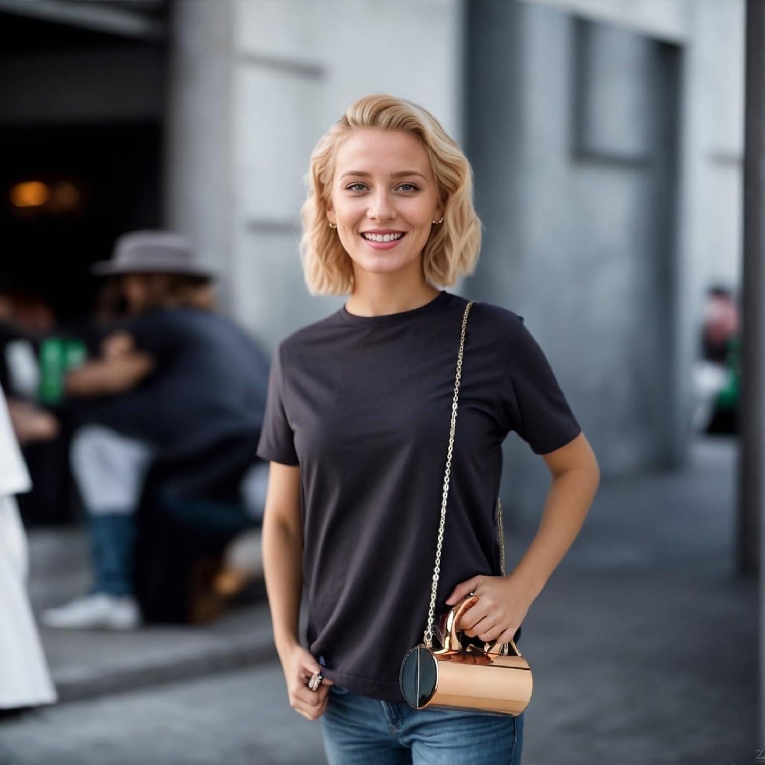 Bolso de Noche Dorado Acrílico BagHeiyy 17.8x9x27.9cm