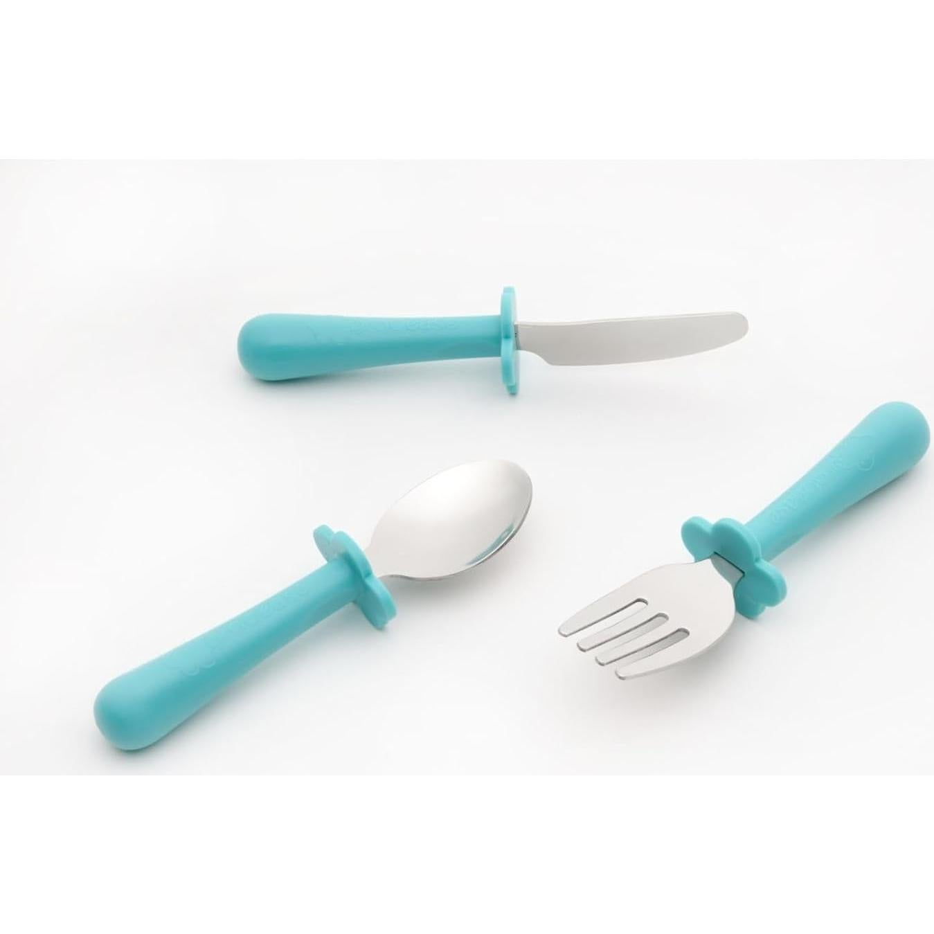 Juego de Cubiertos para Niños Grabease - Acero Inoxidable Azul