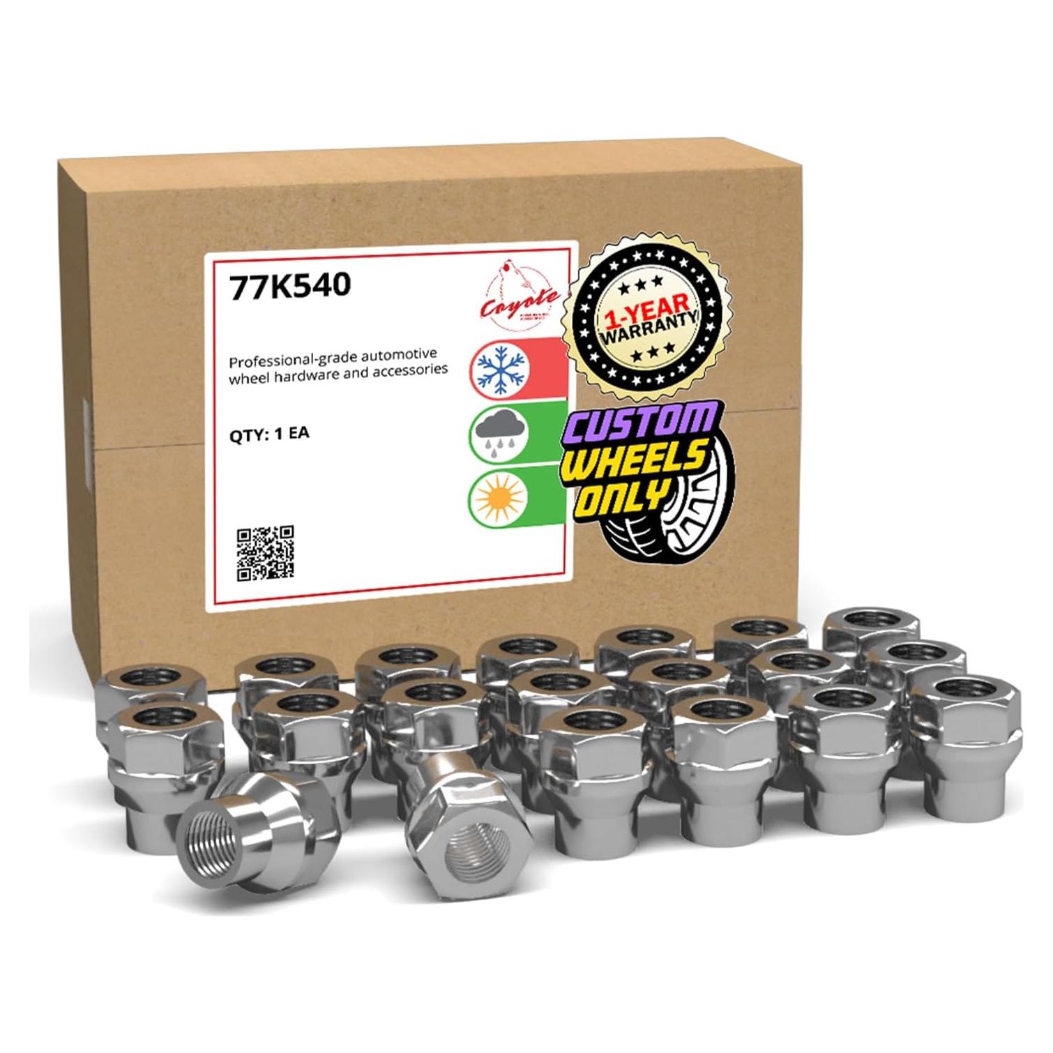 Juego de 20 Tuercas de Llantas Acero Carbono 7/16"-20 Zinc Brillante