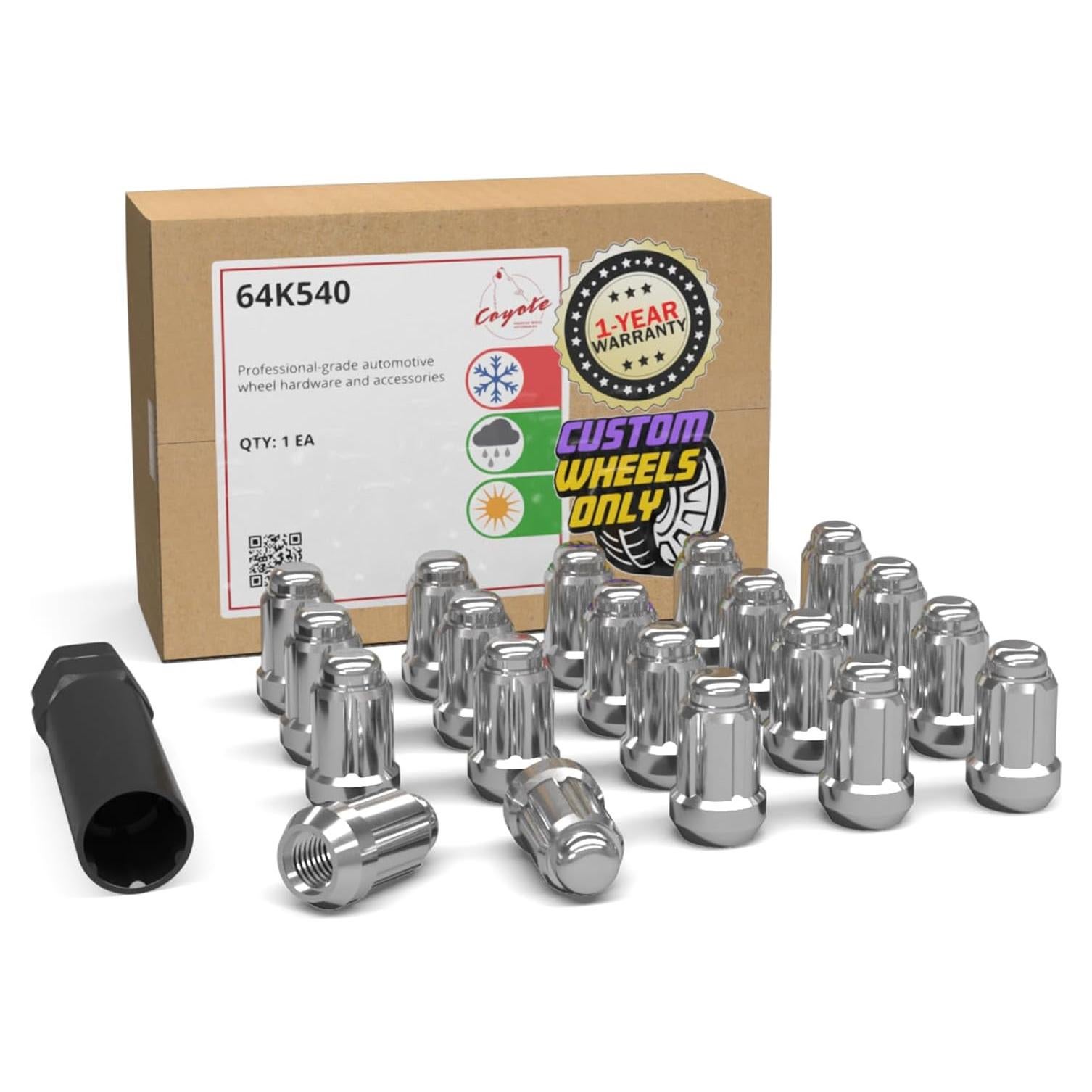 Tuercas de Rueda 20 Pcs 7/16"-20 Cromo Acero Accesorios