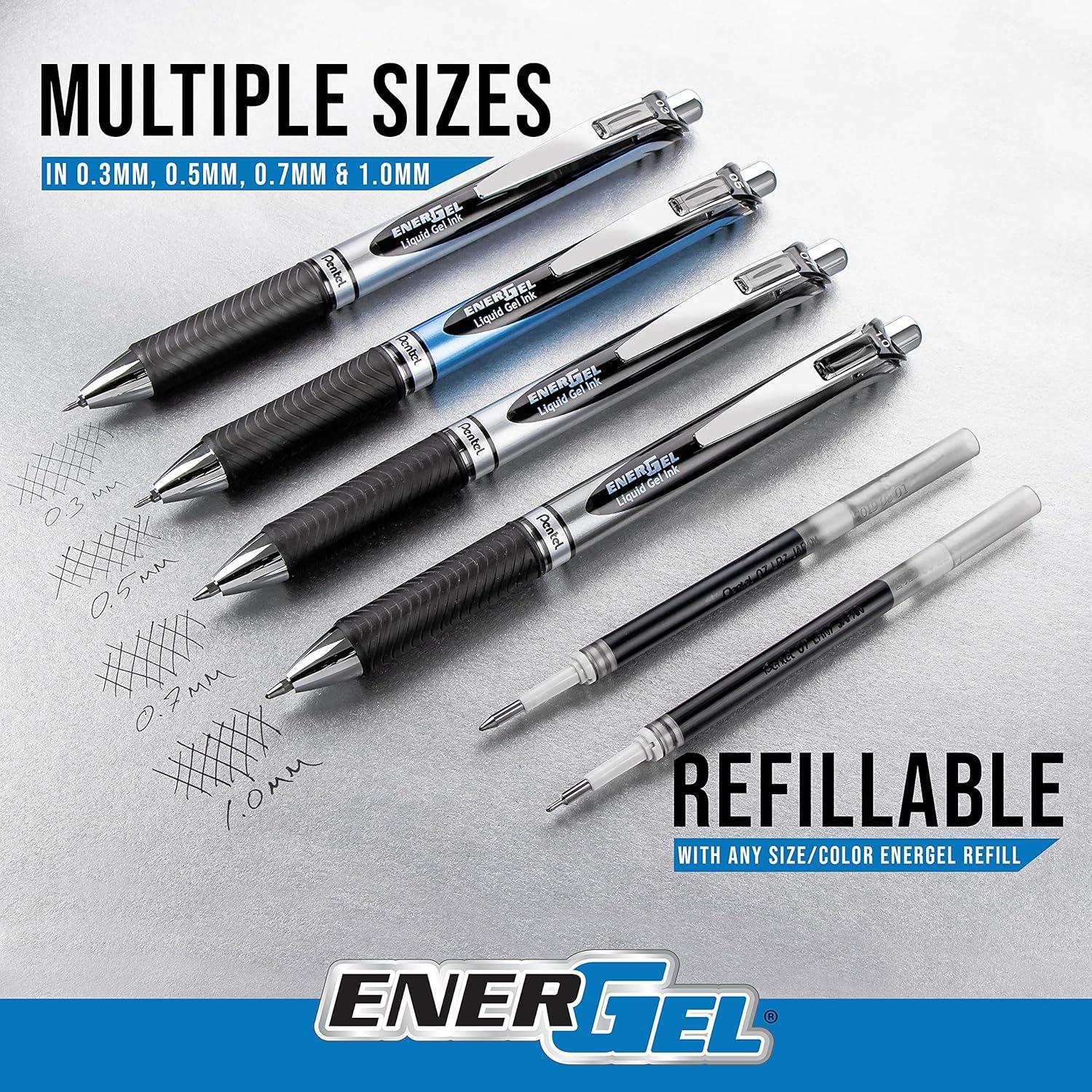 Bolígrafo de Gel Retráctil Pentel EnerGel Deluxe RTX 0.5mm Azul - Paquete de 5