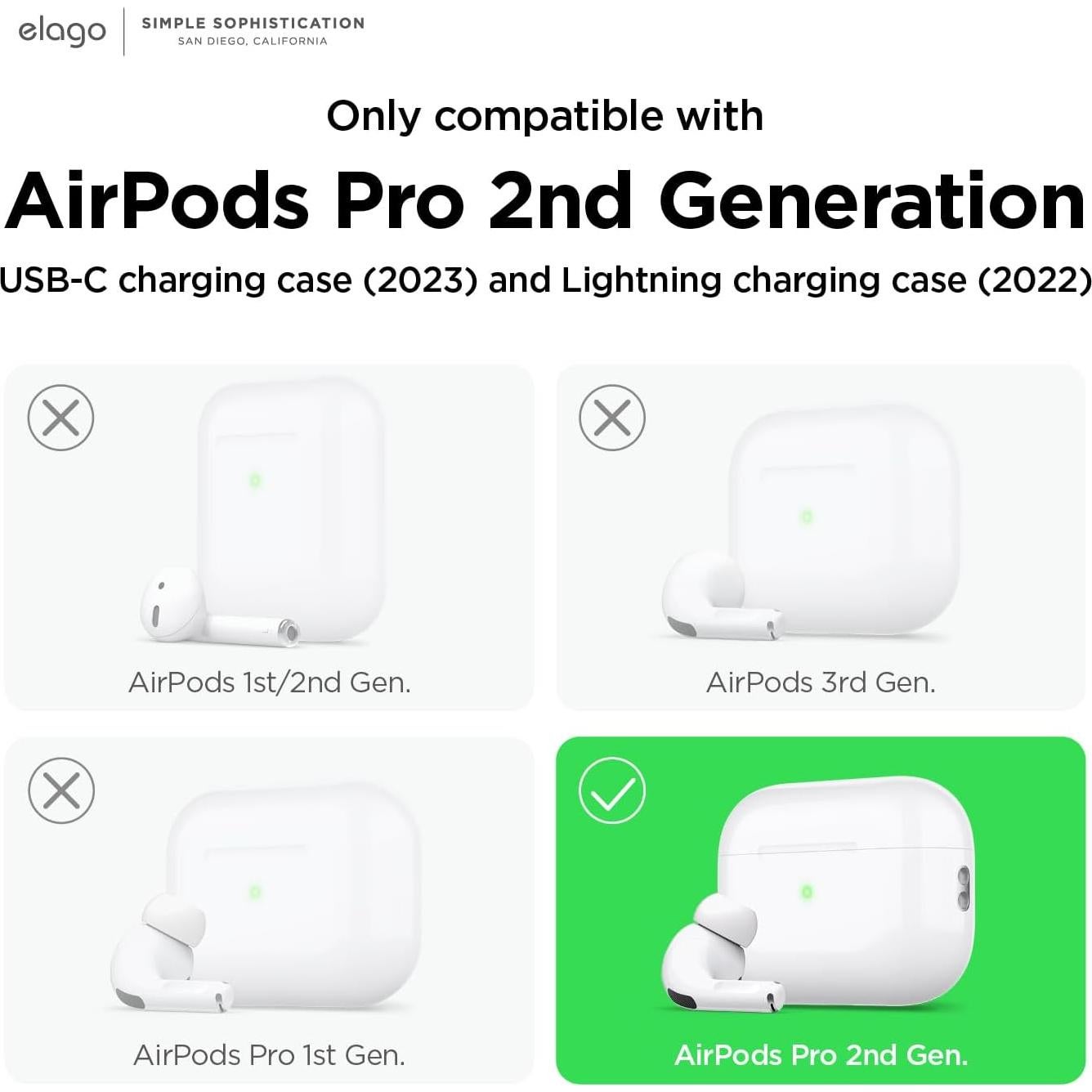 Funda de Silicona elago para AirPods Pro 2 - Negro