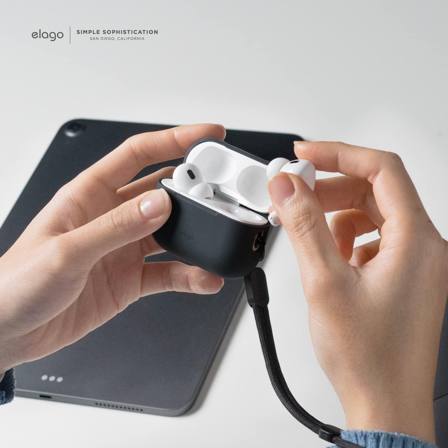 Funda de Silicona elago para AirPods Pro 2 - Negro