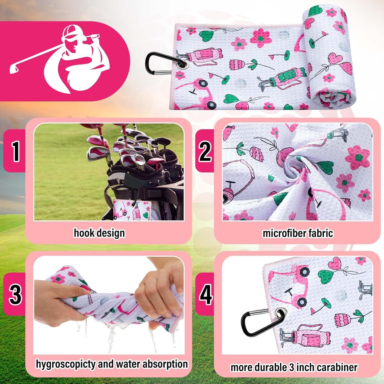 Kit de Accesorios de Golf Liliful 12 Piezas Rosa Floral