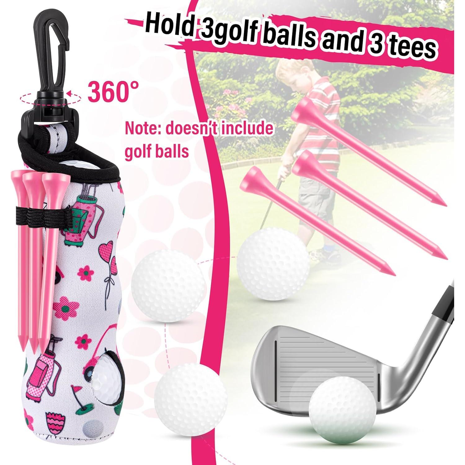 Kit de Accesorios de Golf Liliful 12 Piezas Rosa Floral