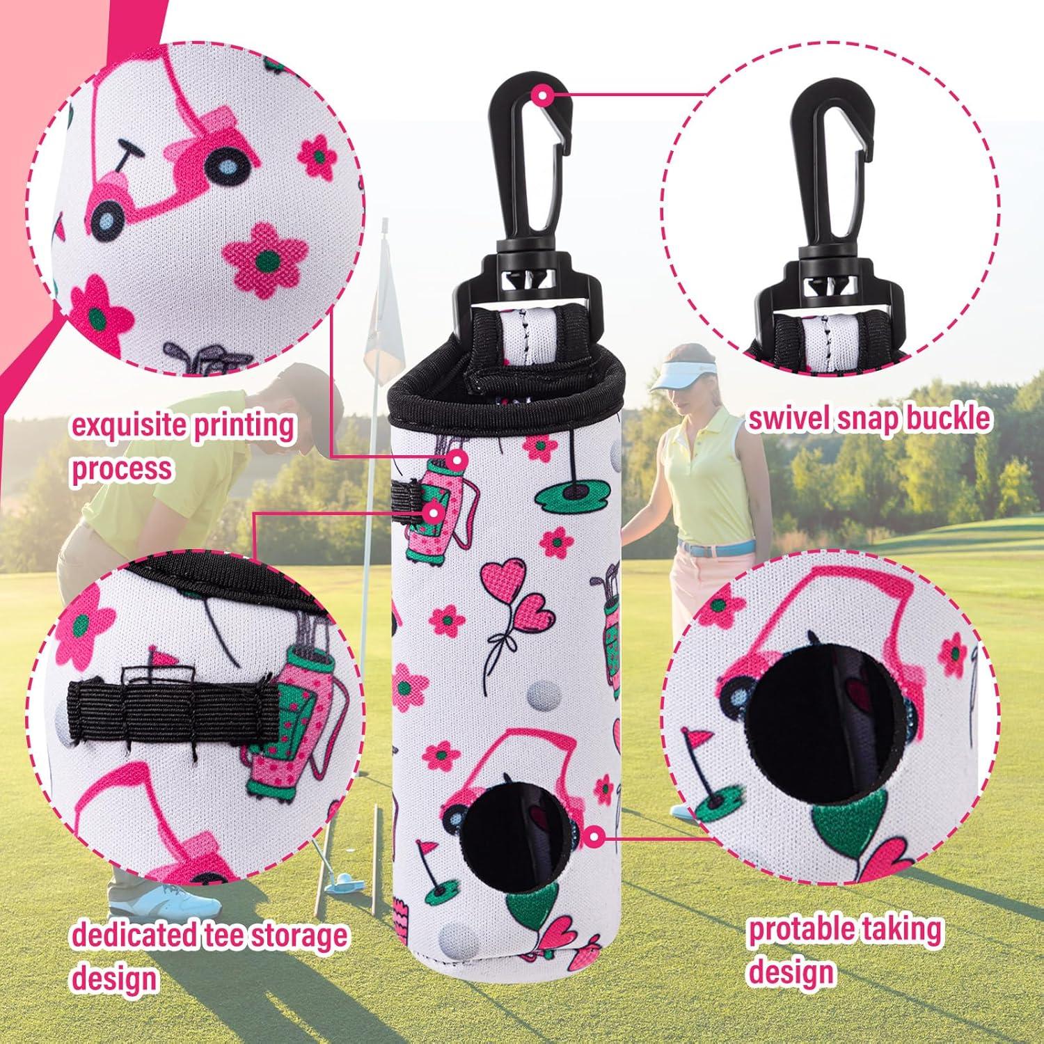 Kit de Accesorios de Golf Liliful 12 Piezas Rosa Floral
