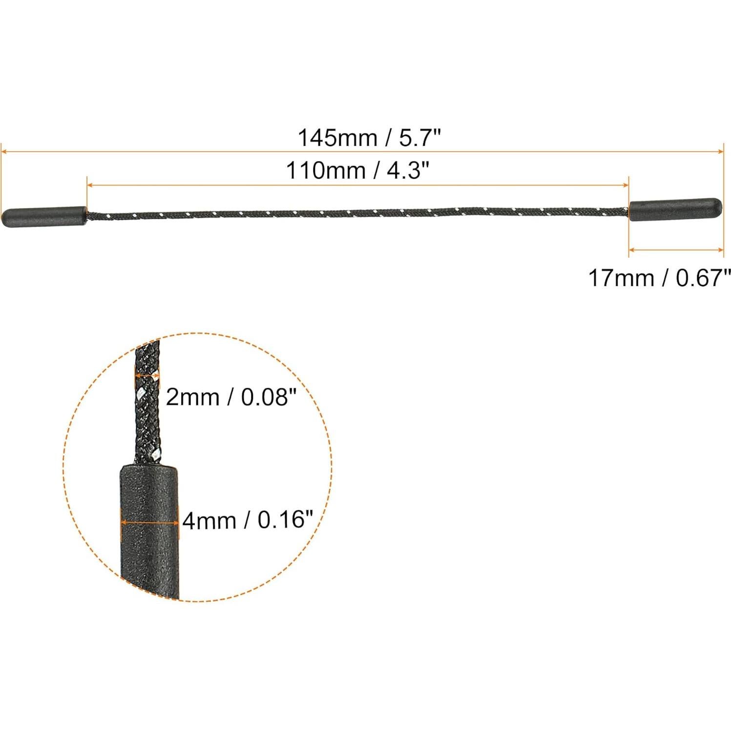 Extensores de Tiradores de Cremallera PATIKIL 15 Unidades Negro