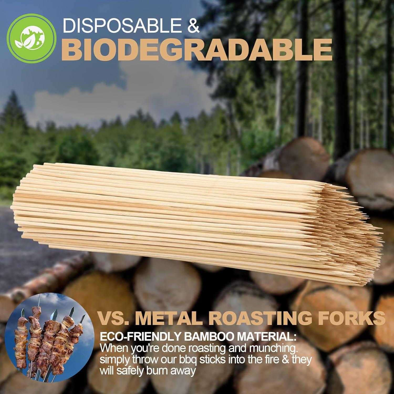 Palitos de Bambú para Asar Malvaviscos Suclain 1000 Pcs 30.48 cm