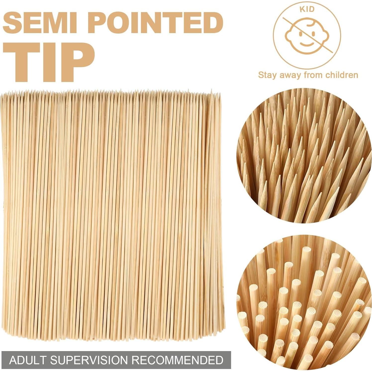 Palitos de Bambú para Asar Malvaviscos Suclain 1000 Pcs 30.48 cm