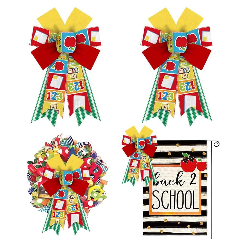 Lazos Decorativos de Regreso a Clases Threetols - 2 Pcs
