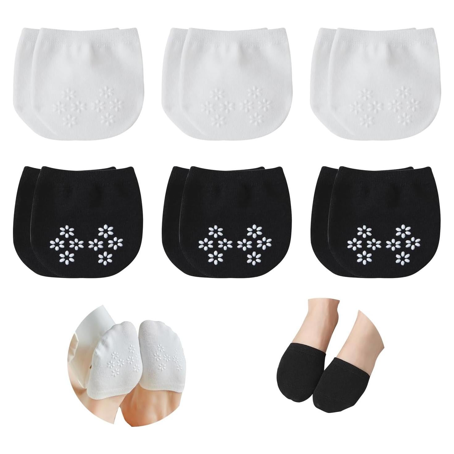 6 Pares de Calcetines Invisibles Liner para Mujeres Antideslizantes