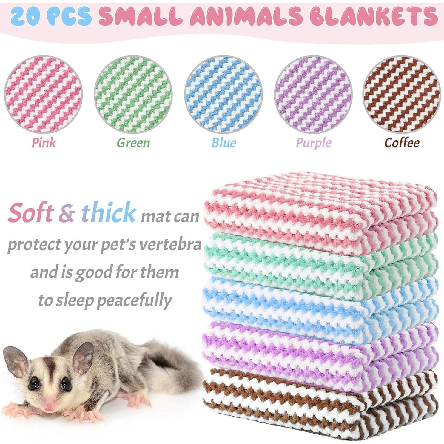 Moukeren 20 Piezas Mantas de Franela para Mascotas 30x30cm