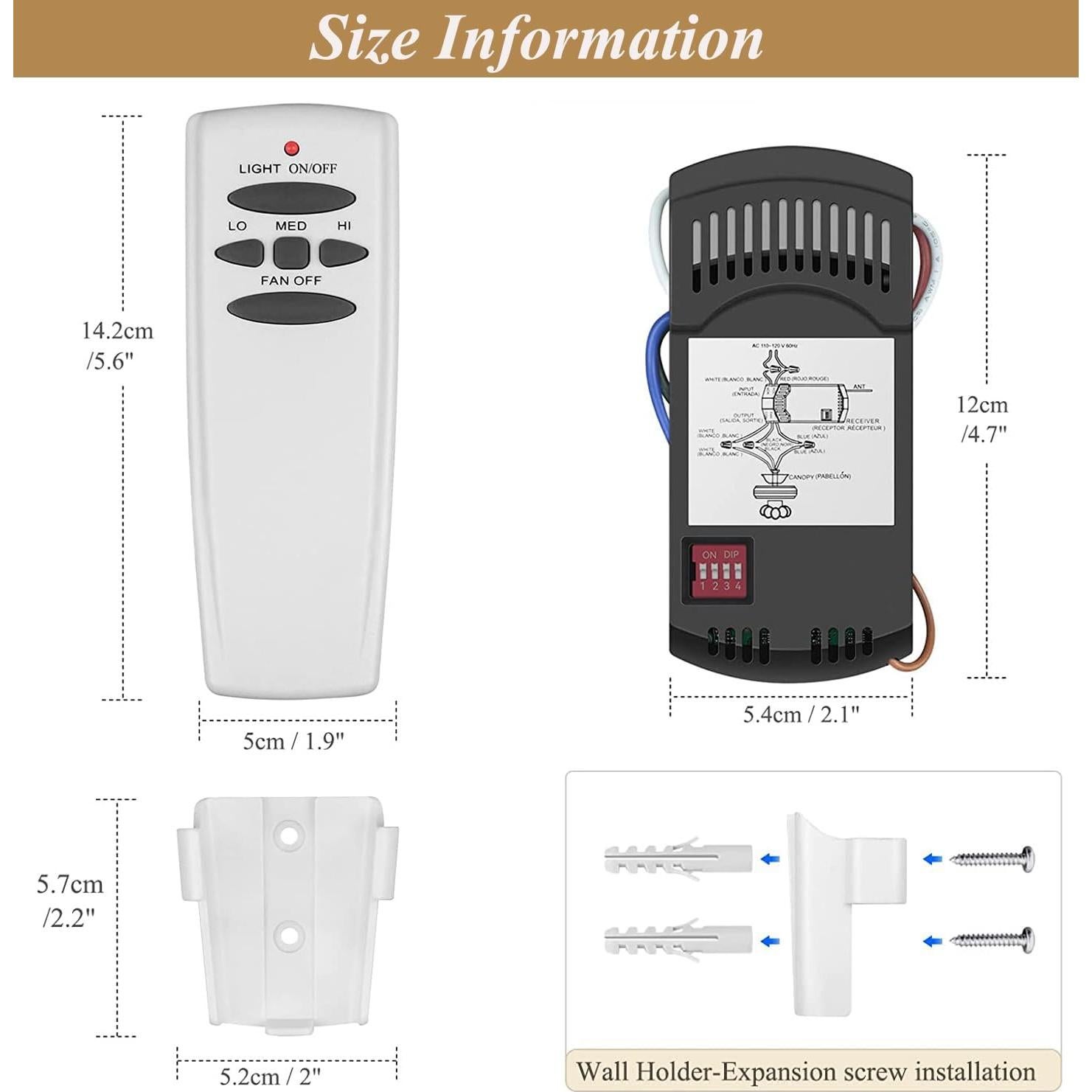 Kit Control Remoto Ventilador Techo Prichor RC-HD5 3 Velocidades