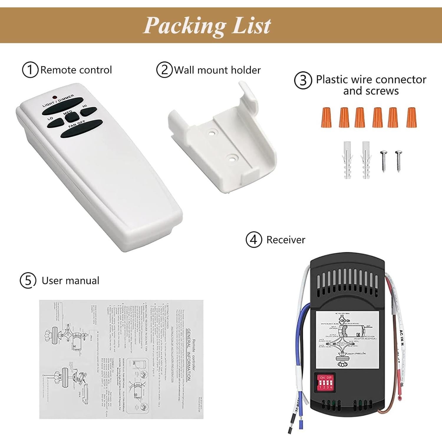 Kit Control Remoto Ventilador Techo Prichor RC-HD5 3 Velocidades