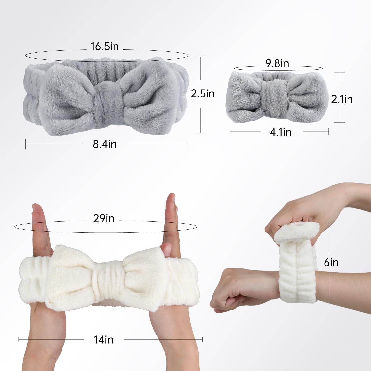 Juego de 6 Piezas Diadema y Pulseras Dafeng Spa Cuidado Piel