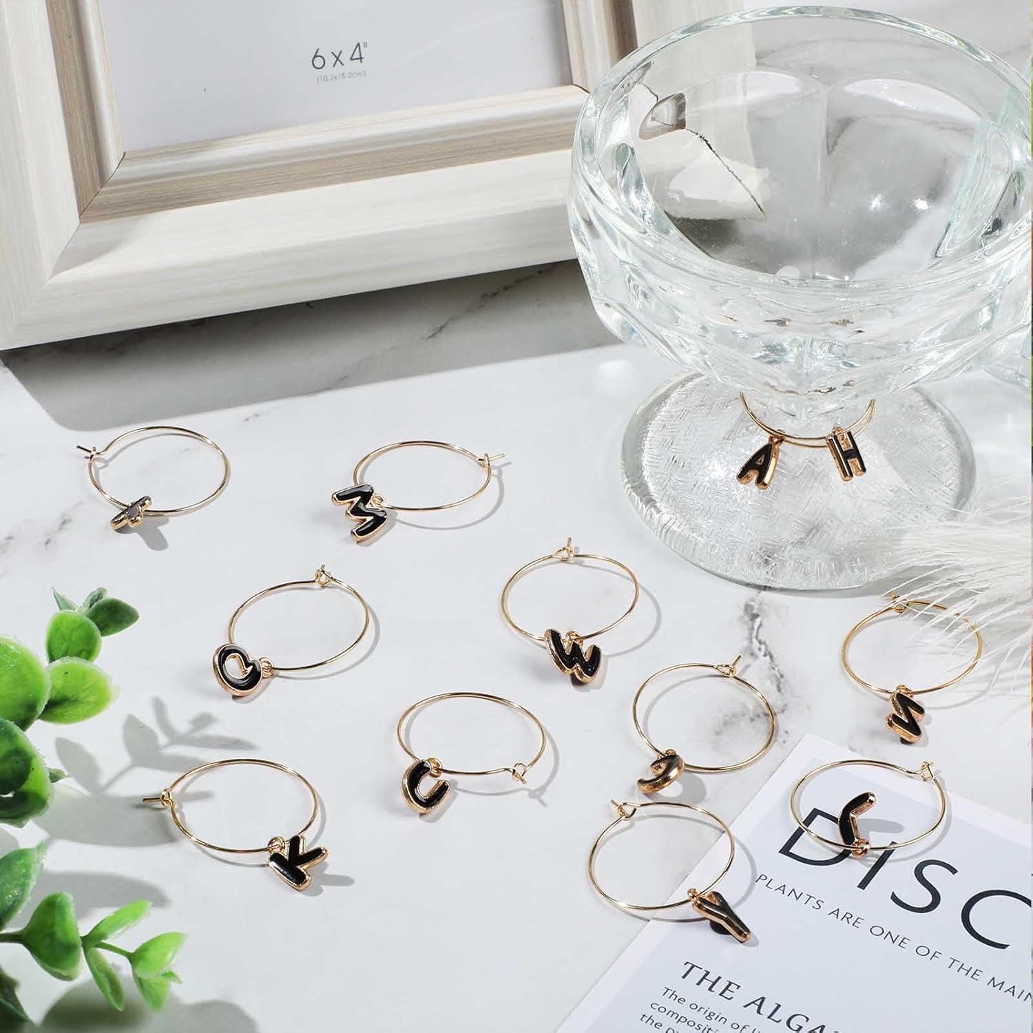 26 Marcadores de Letras para Copas de Vino Megitzuu - Bolsa Incluida