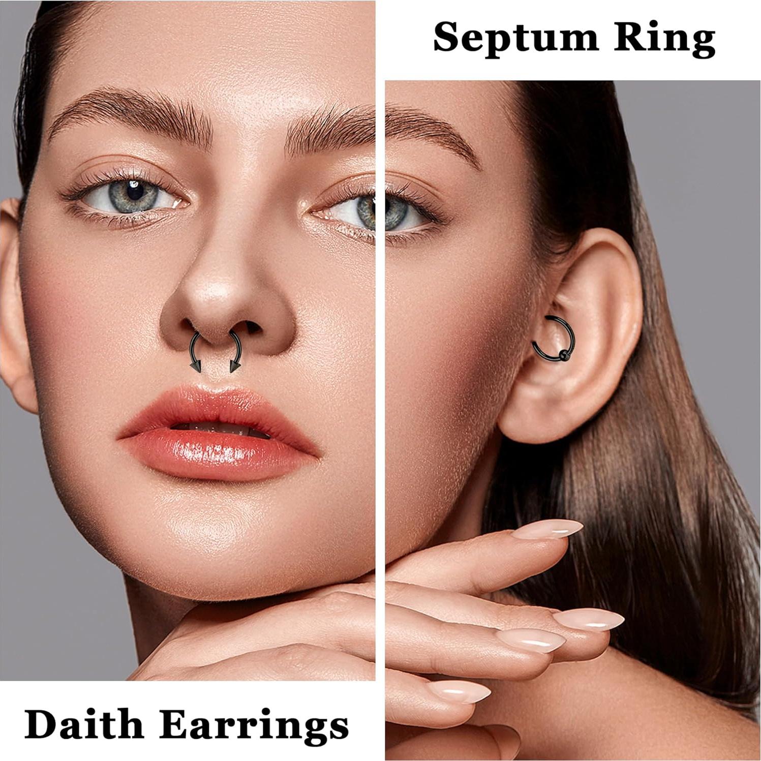 BESTEEL 20 Anillos de Septum Acero Quirúrgico 16G Hipoalergénicos