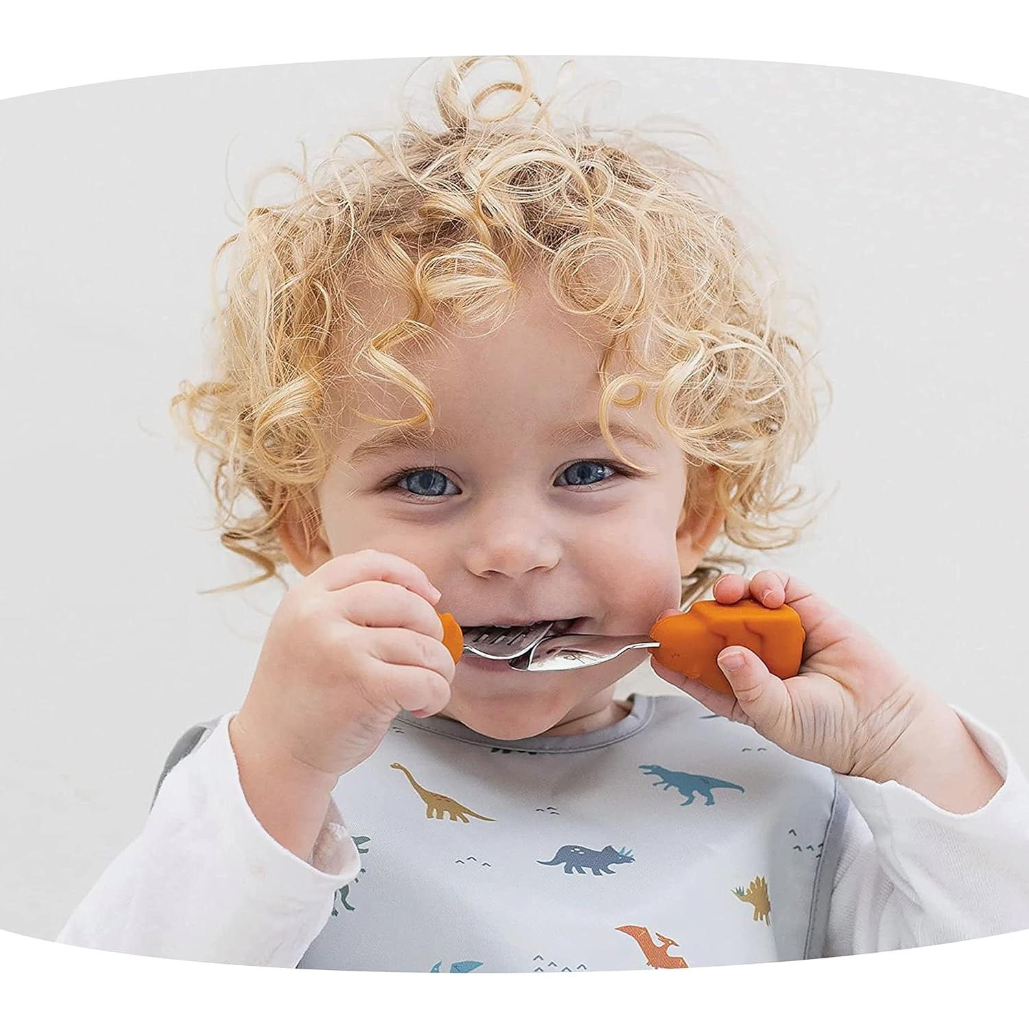 Set de Utensilios para Niños Tiny Twinkle - Cuchara y Tenedor Oso Canela