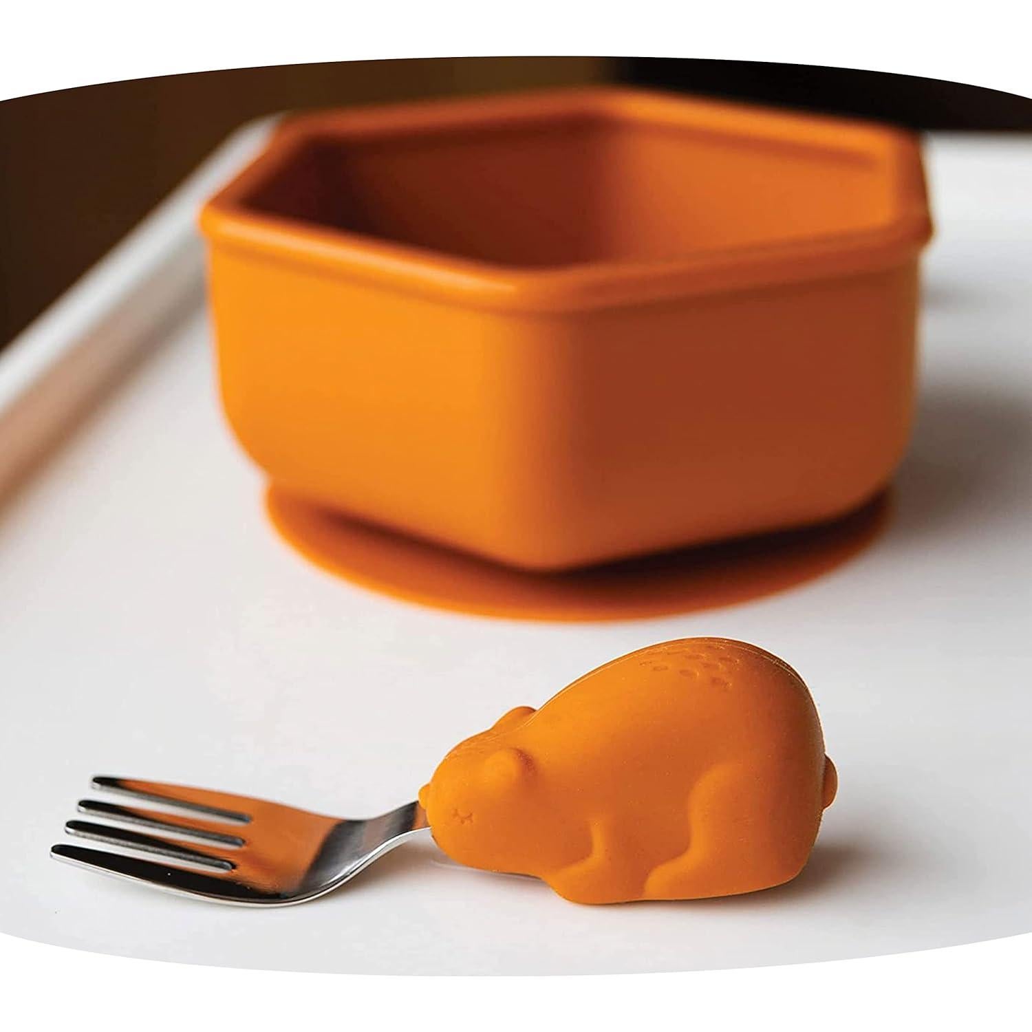 Set de Utensilios para Niños Tiny Twinkle - Cuchara y Tenedor Oso Canela