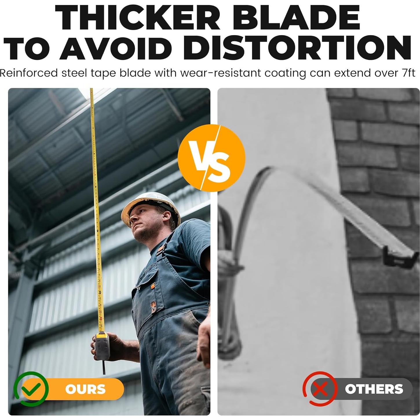 Cinta Métrica MulWark 8m con Gancho Magnético y Doble Cara