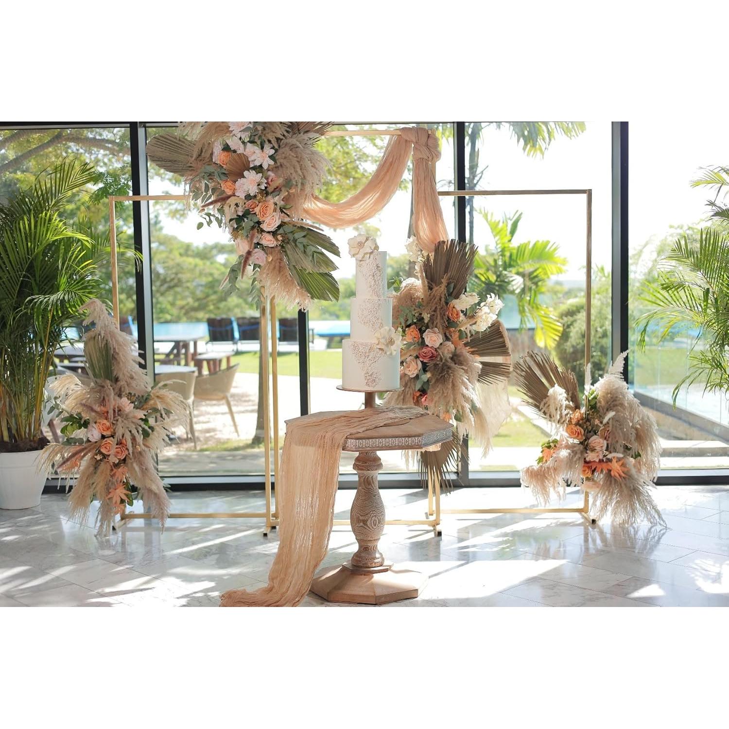 Caminito de Mesa de Gasa Beige Teiniuby 13 Pies (3.96 m) Rústico