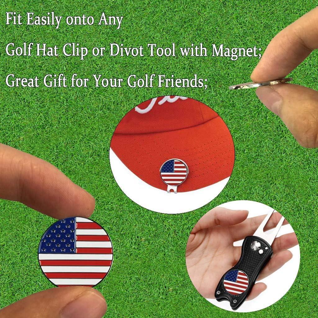 Marcadores de Pelotas de Golf Amy Sport 6 Pcs Bandera EE.UU.