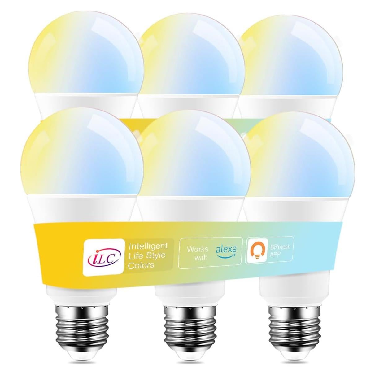 Bombillas Inteligentes iLC Alexa 12W 6 Paquetes Luz Ajustable