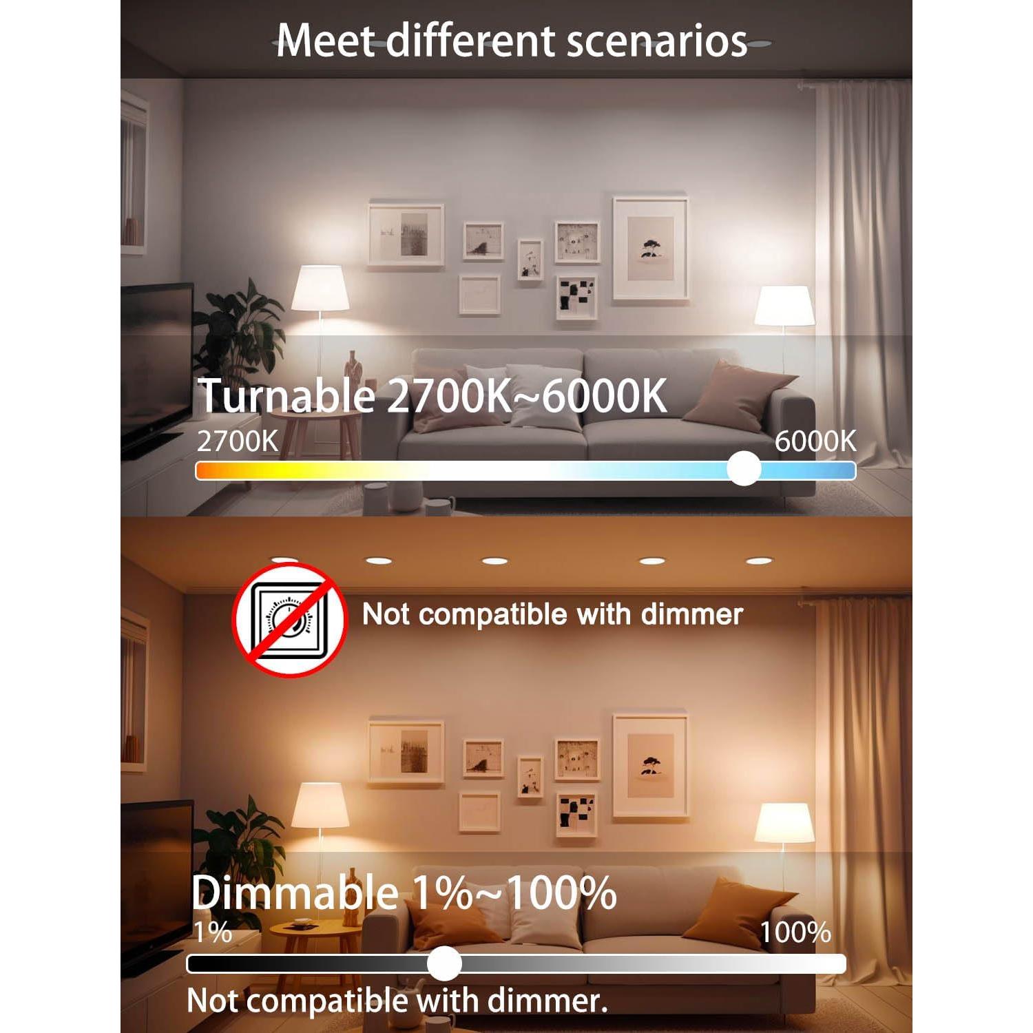 Bombillas Inteligentes iLC Alexa 12W 6 Paquetes Luz Ajustable