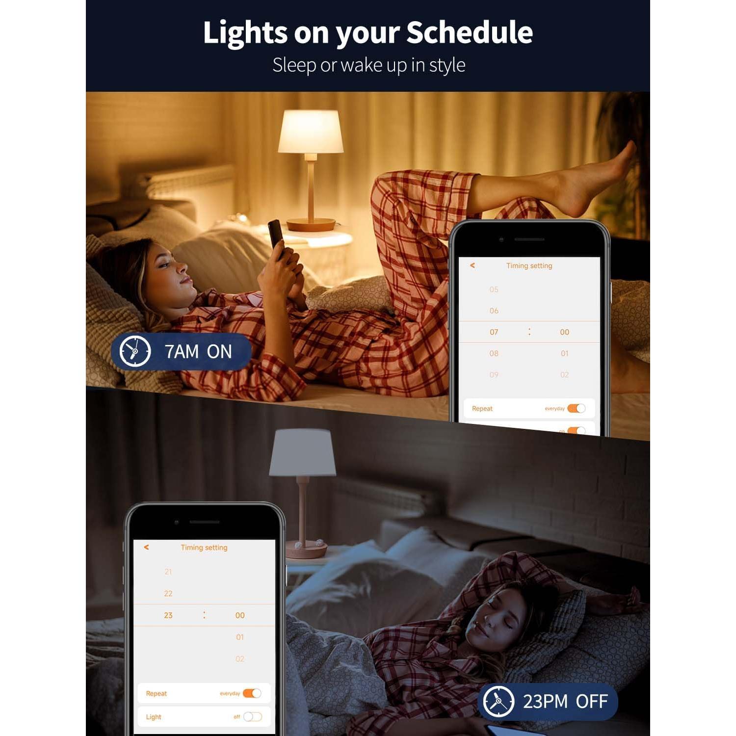 Bombillas Inteligentes iLC Alexa 12W 6 Paquetes Luz Ajustable