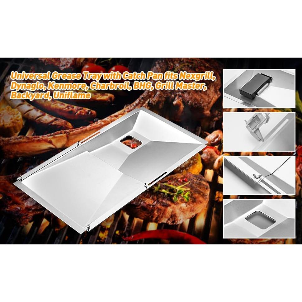 Bandeja de Goteo Ajustable AOREWTGGH para Parrillas 60-80 cm