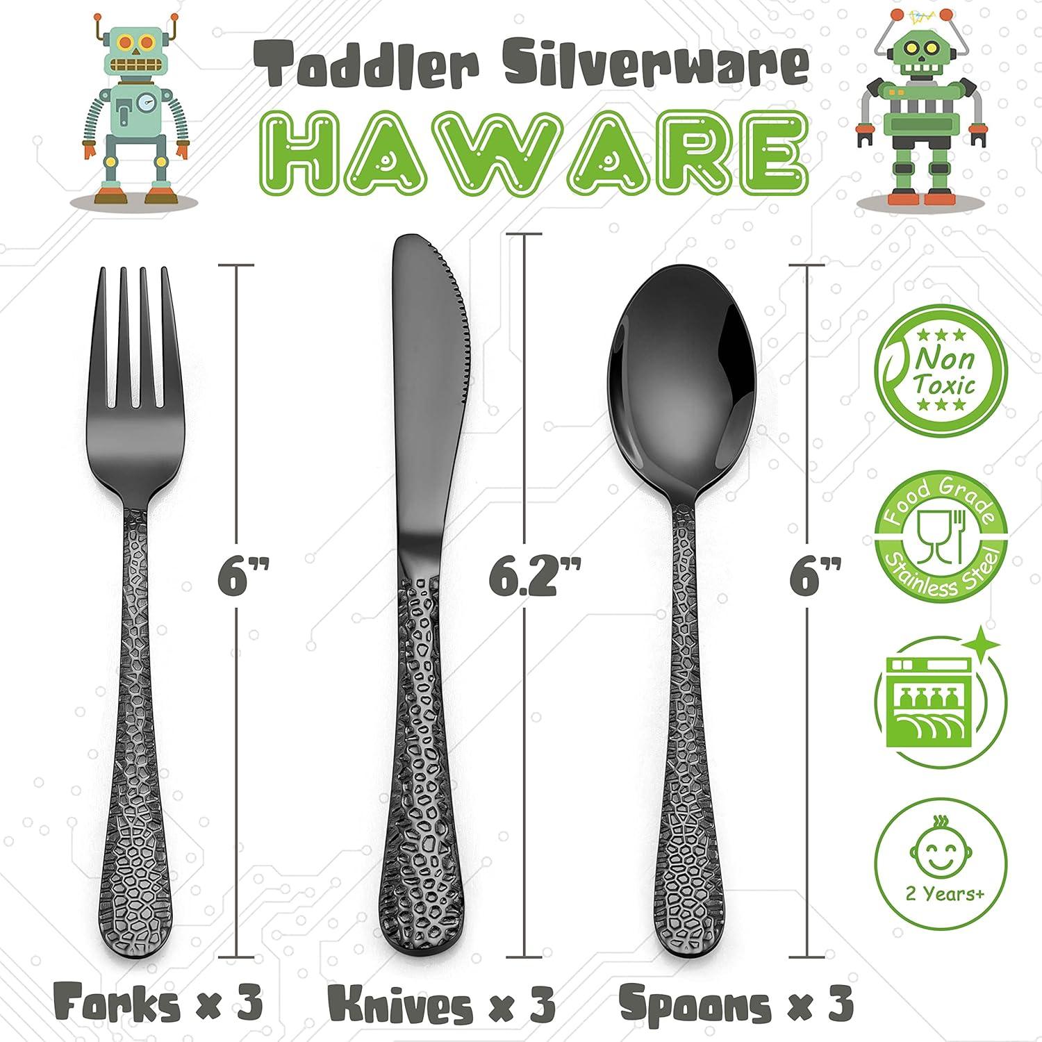 Set de Cubiertos para Niños HaWare 9 Piezas Acero Inoxidable