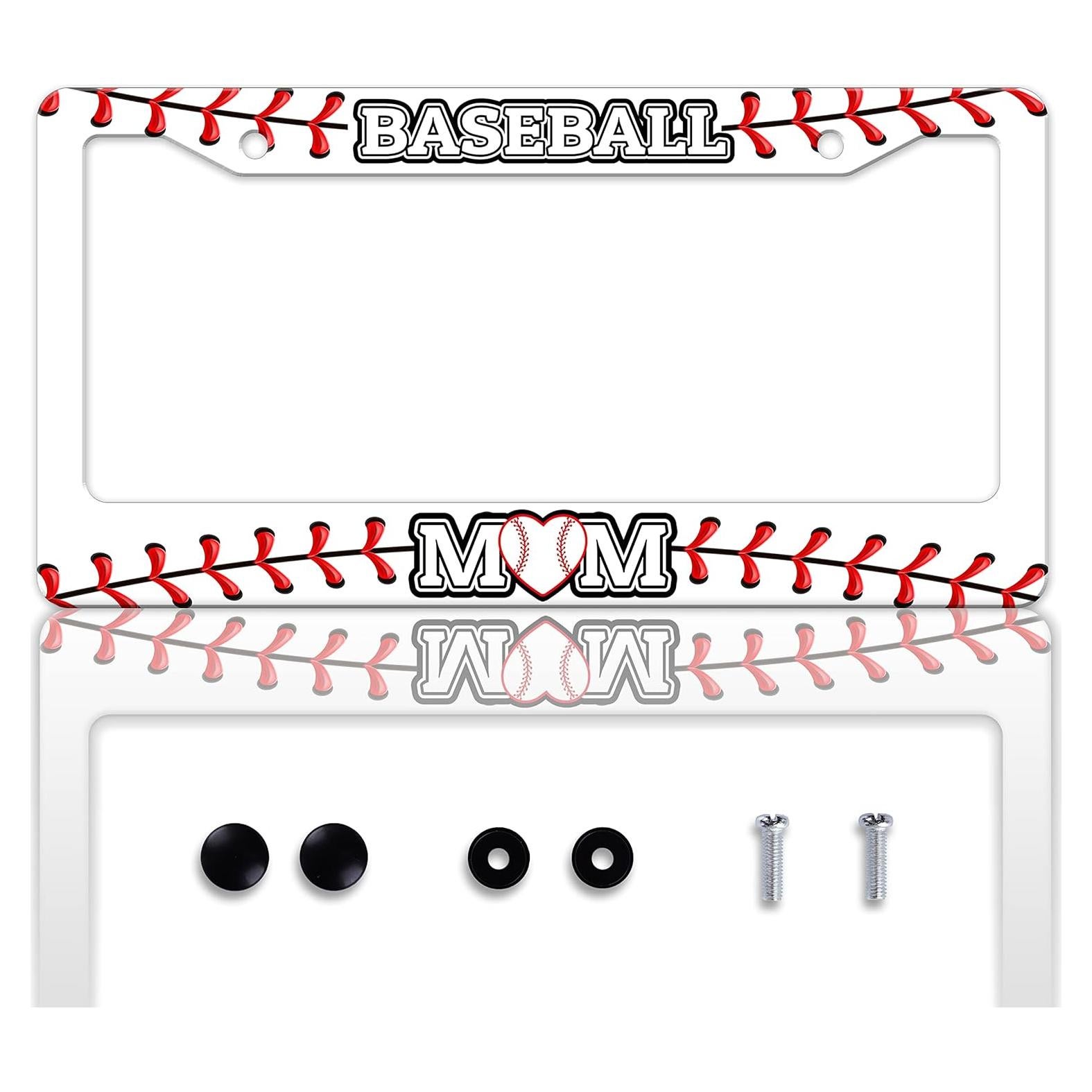 Marco de Placa de Licencia Mamá de Béisbol HOWKWAWY 30.48x15.24cm